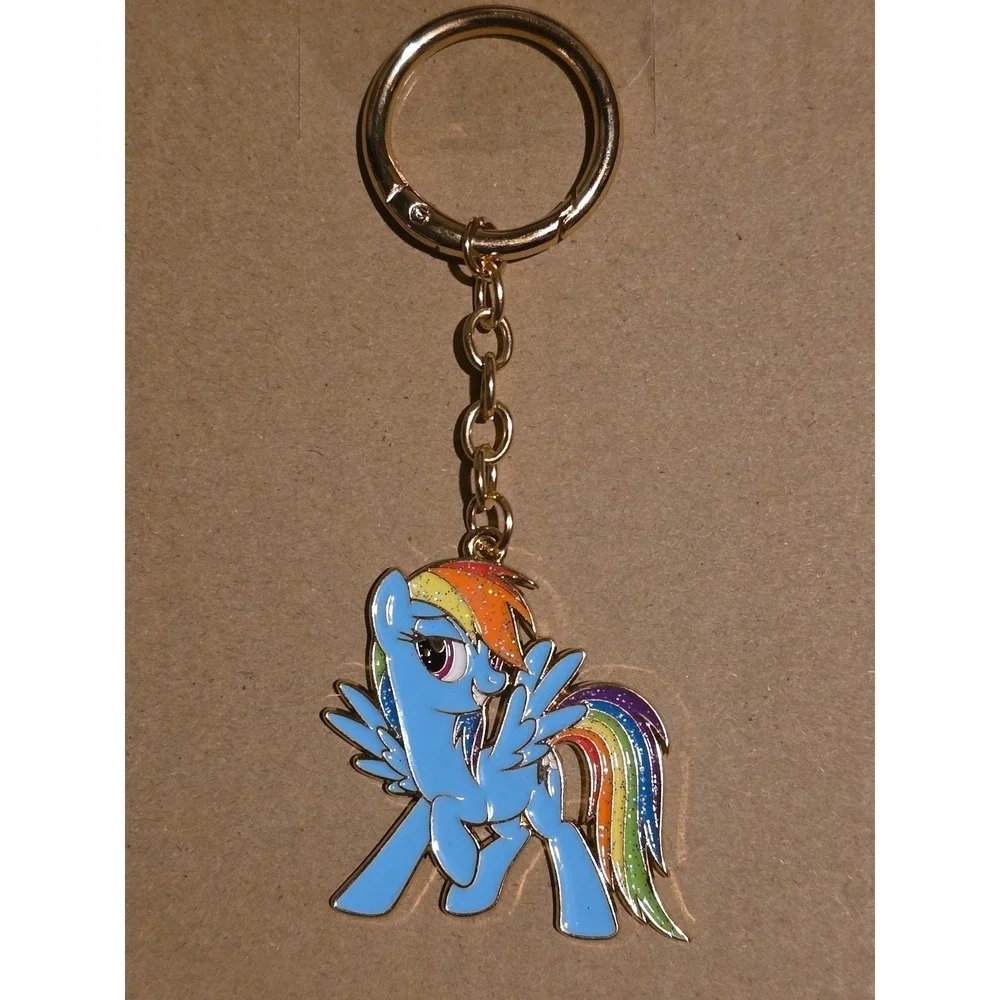 My Little Pony Keychain Charm! Rainbow Dash! Metal Enamel + Sparkles MLP NEW